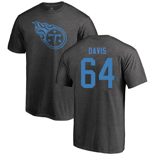 Tennessee Titans Men Ash Nate Davis One Color NFL Football #64 T Shirt->tennessee titans->NFL Jersey